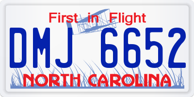 NC license plate DMJ6652