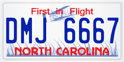 NC license plate DMJ6667