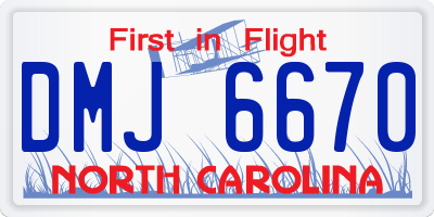 NC license plate DMJ6670