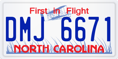 NC license plate DMJ6671