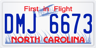 NC license plate DMJ6673