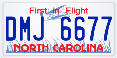 NC license plate DMJ6677