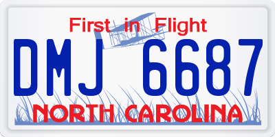 NC license plate DMJ6687