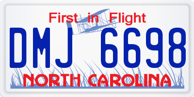 NC license plate DMJ6698
