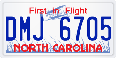 NC license plate DMJ6705