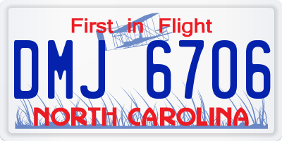 NC license plate DMJ6706