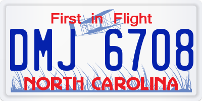 NC license plate DMJ6708