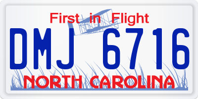 NC license plate DMJ6716