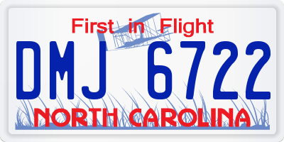 NC license plate DMJ6722