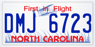 NC license plate DMJ6723