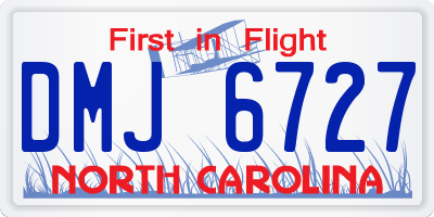 NC license plate DMJ6727