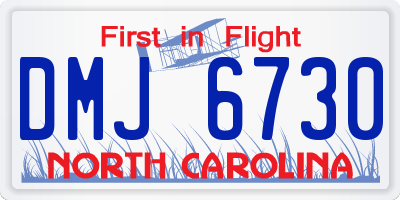 NC license plate DMJ6730
