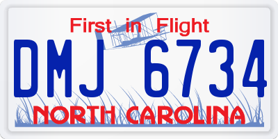 NC license plate DMJ6734