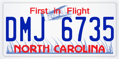 NC license plate DMJ6735