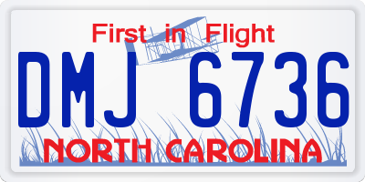NC license plate DMJ6736