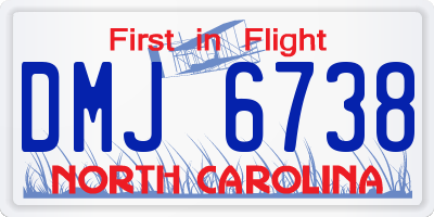 NC license plate DMJ6738