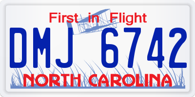 NC license plate DMJ6742