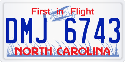 NC license plate DMJ6743