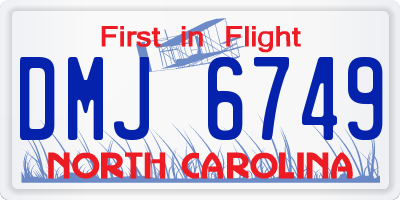 NC license plate DMJ6749