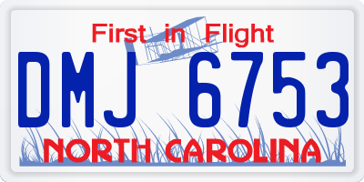 NC license plate DMJ6753