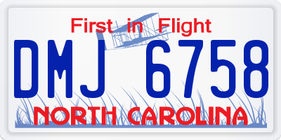 NC license plate DMJ6758