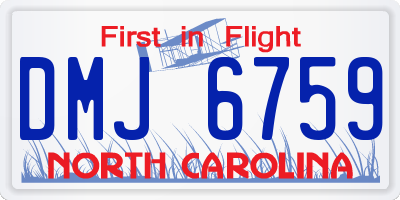 NC license plate DMJ6759