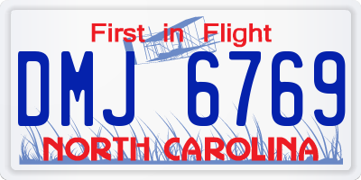 NC license plate DMJ6769