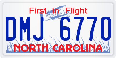NC license plate DMJ6770