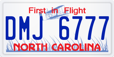 NC license plate DMJ6777