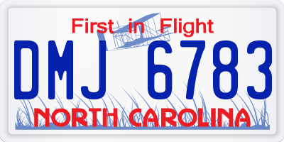 NC license plate DMJ6783