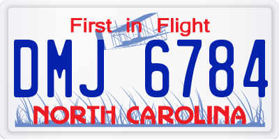 NC license plate DMJ6784