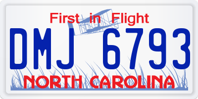 NC license plate DMJ6793