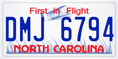 NC license plate DMJ6794