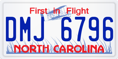 NC license plate DMJ6796