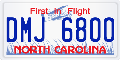 NC license plate DMJ6800