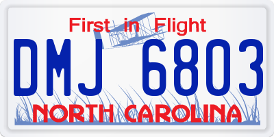 NC license plate DMJ6803
