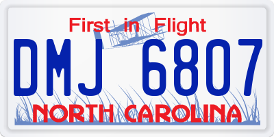 NC license plate DMJ6807