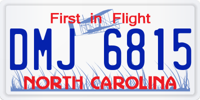 NC license plate DMJ6815