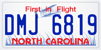 NC license plate DMJ6819