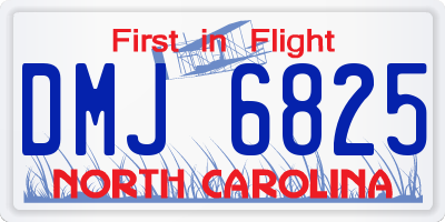 NC license plate DMJ6825