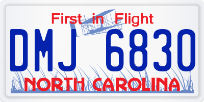 NC license plate DMJ6830