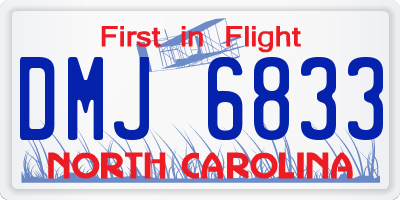 NC license plate DMJ6833