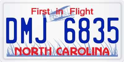 NC license plate DMJ6835