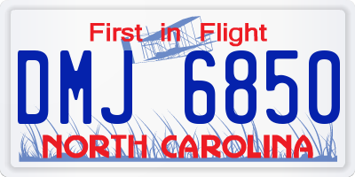 NC license plate DMJ6850
