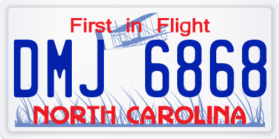 NC license plate DMJ6868
