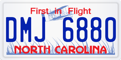 NC license plate DMJ6880