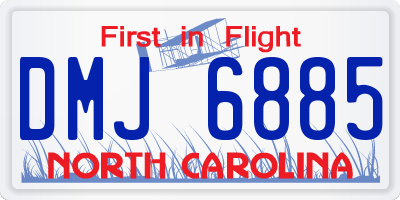 NC license plate DMJ6885