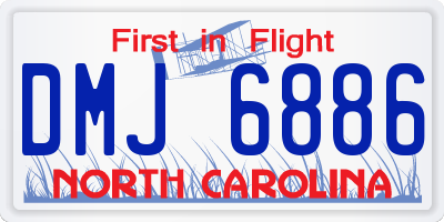 NC license plate DMJ6886