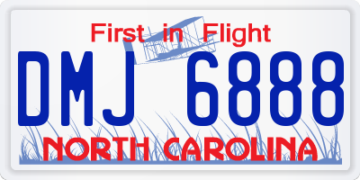 NC license plate DMJ6888