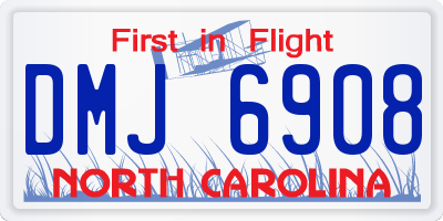NC license plate DMJ6908